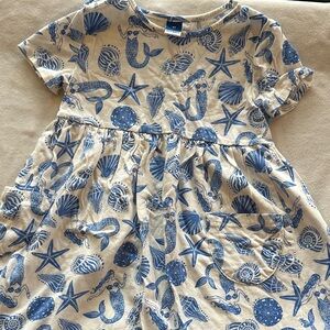 Old Navy Blue and Tan Sea Life Kids Dress